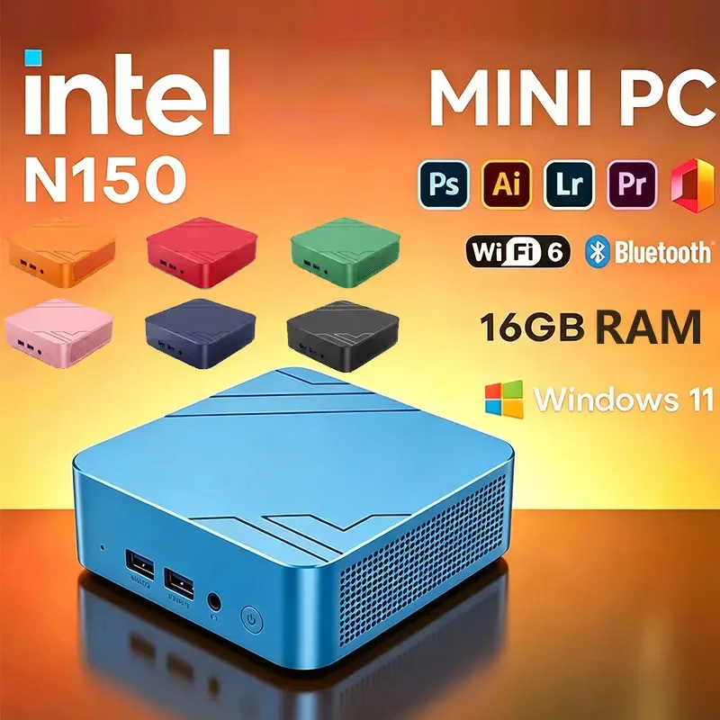 Mini PC Windows 11 Pro Intel Core N150 16GBRAM 1TB 2TB SSD PC Computer Dual WIFI6 BT5.2 4K Protable Gaming Computer PC