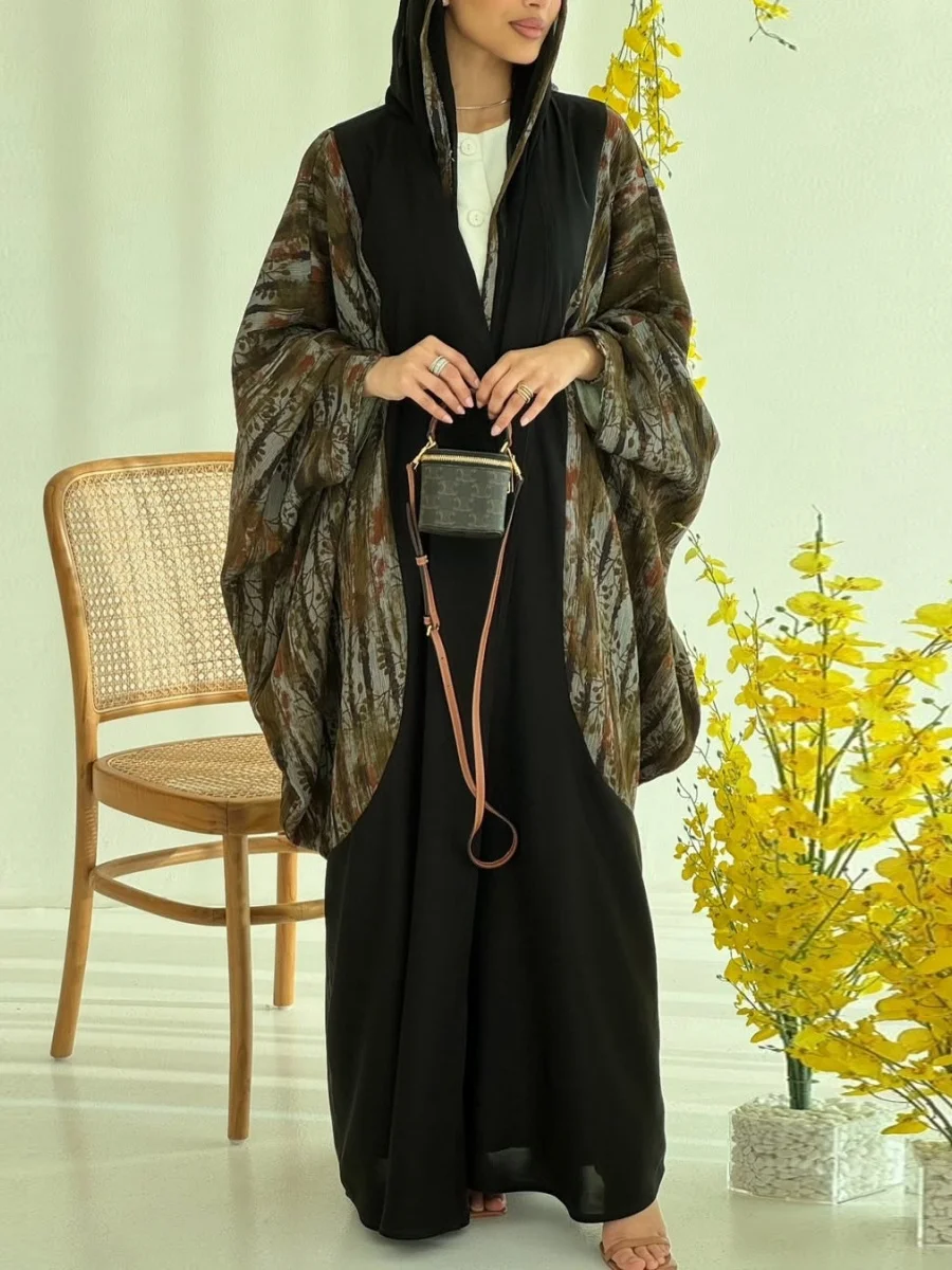 

Muslim Women Arabic Dubai Abaya Luxury Fold Patchwork Kimono Cardigan Hijab Long Dress Modest Kaftan Robe Femme Islamic Clothing