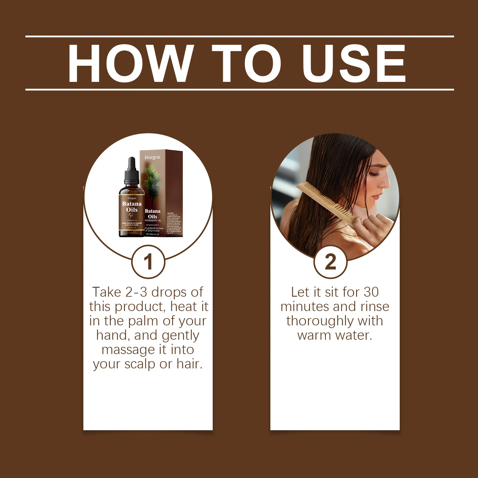 HOEGOA バタナヘアケアエッセンシャルオイル 頭皮に栄養を与え、フケを取り除き、髪質を向上させ、抜け毛を減らし、髪に潤いを与えるエッセンシャルオイル