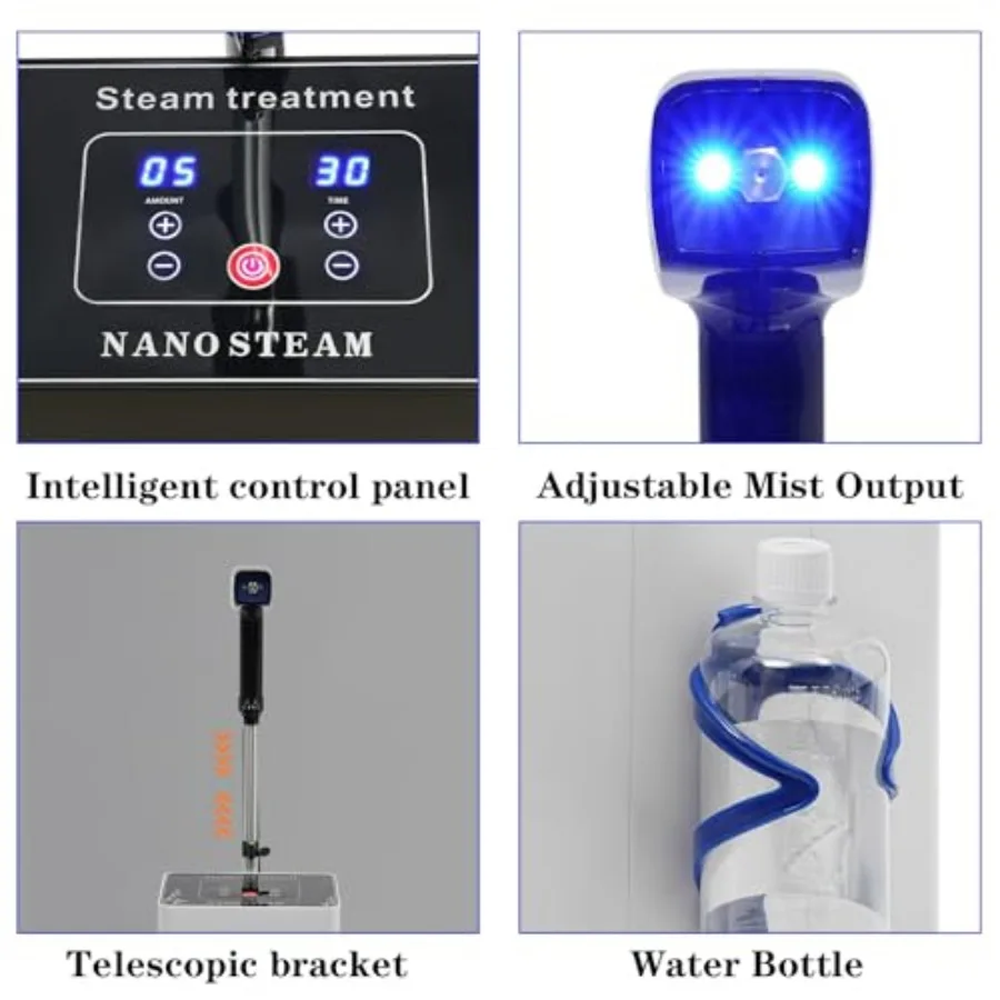 مكواة بخار شعر نانو مع الأيونات السالبة وتقنية الضوء الأزرق لعلاج الشعر على طراز الصالون في المنزل، لون شعر قائم بقدرة 1200 وات #4