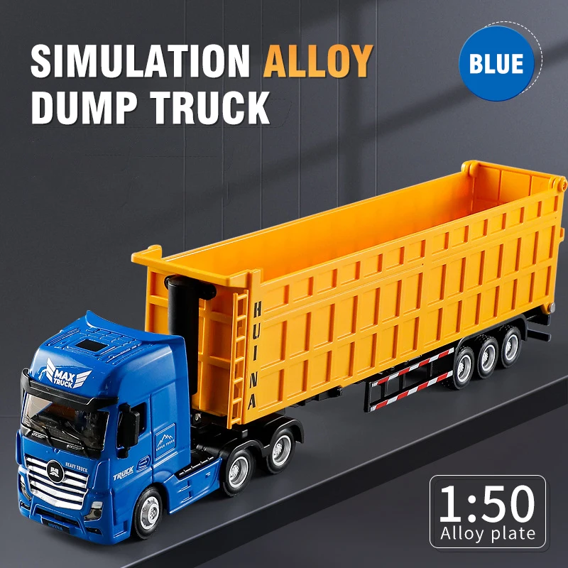 

Huina 1:50 Alloy Dump Truck Flat Trailer Fuel Tank Car Model Removable Engineering Transport Container Lorry Vehicle Toy For Boy