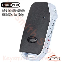 KEYECU 4 Buttons 433MHz 4A Chip for KIA Soul 2019 2020 2021 Auto Keyless Go Smart Remote Control Key Fob P/N: 95440-K0000