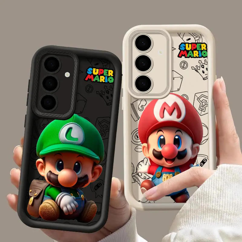 Super-Bros Game L M Marios S24FE Phone Case For Samsung Galaxy S24 S23 S21 S20 Fe S25 Ultra S22 Plus 5G 25 Shockproof Back Cover