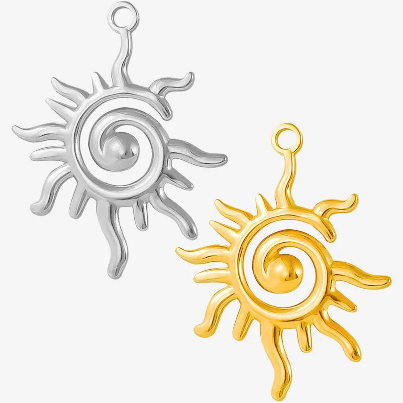 

4pcs/lot Stainless Steel Gold Vintage Large Sun Flower Charms for DIY Earring Necklace Pendant Jewelry Making Supplies Pendant