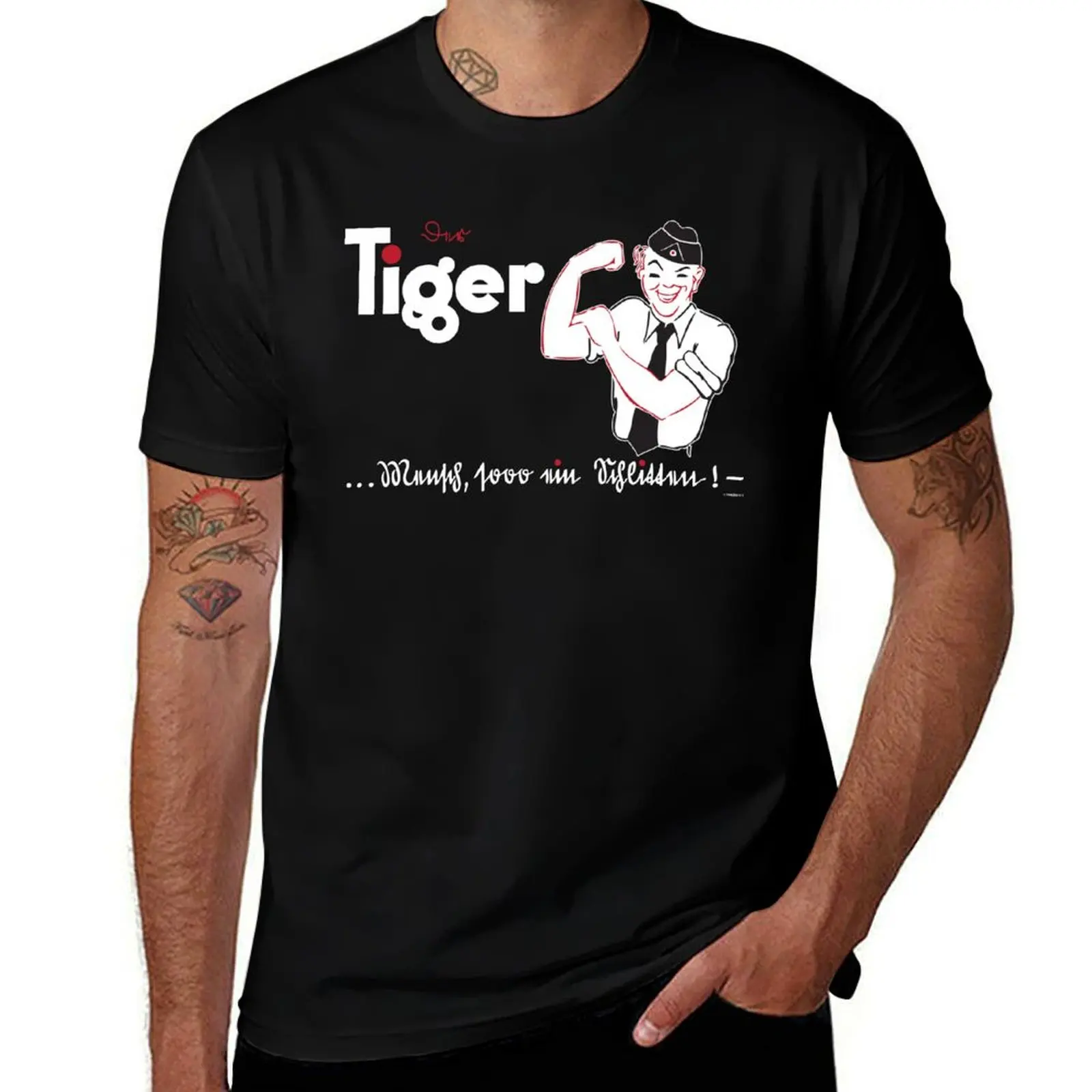 TIGER FIBEL T-Shirt Everyday Wear Basic Short Sleeve Top T-Shirt