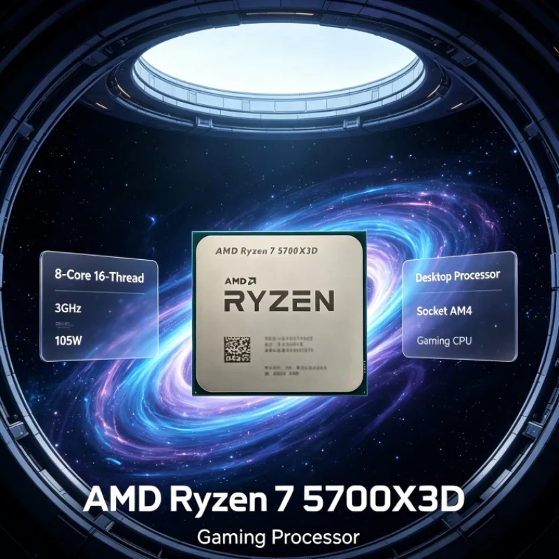AMD R7 5700X3D Desktop Computer CPU Processor 8 Cores 16 Threads 3.0GHz 105W AM4 Socket DDR4