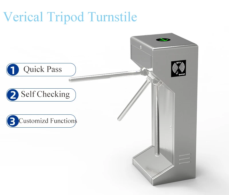 Portão do tripé com sistema do bilhete para o torniquete do torniquete do parque de diversões com controle de acesso do código QR