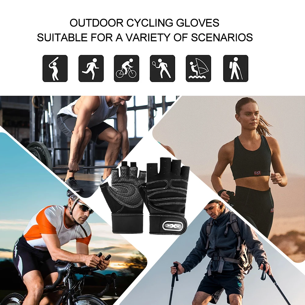 Cycling Half Finger Gloves Fitness Weightlifting Training Glove MTB Road Bike Non Slip Mittens Sports Exercise Train Equipment