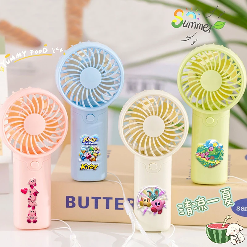 

Stars Kirbys Anime Mini Portable Fan Cartoon Anime Figure Lightweight Handheld Fans Office Outdoor Travel Camping Cooling Fan