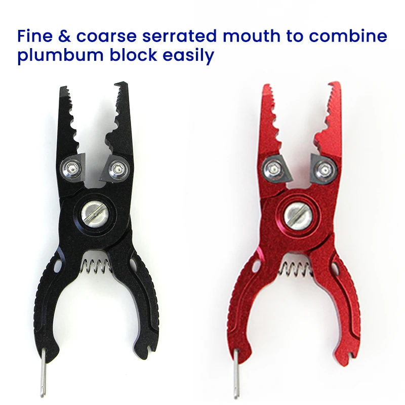 Portable Multi-function 8.5cm Split Ring Fishing Plier Aluminum Body Tungsten Steel Blade Line Cutter for Stream Use