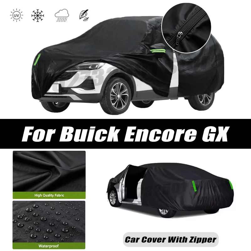 For Buick Encore GX Car Covers Outdoor Waterproof Sun Rain Snow Protection UV Car Zipper Design Car Cover Accessories