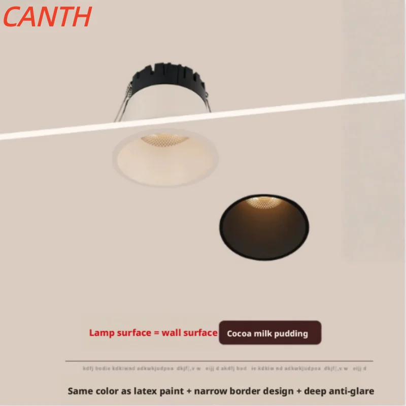 Latest Cream-Style Cocoa Egg-and-Milk Embedded Ceiling Pendant Light, Latex Paint of the Same Color with Narrow Frame Downlight