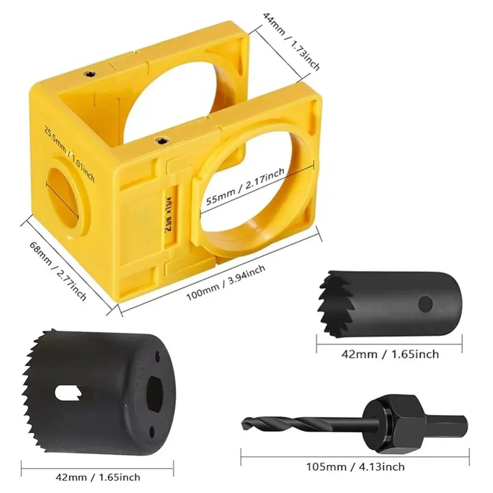 اللكم قفل الباب طقم تثبيت أدوات تحديد المواقع بدقة قفل الباب ثقب المنشار مجموعة البلاستيك الكربون الصلب مثقاب الخشب #6