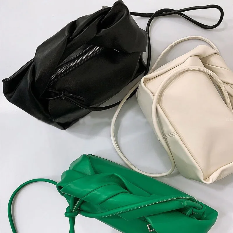 Borse a tracolla con manico pieghevole da donna di design alla moda Borse da donna con pochette in pelle PU Borsa a tracolla verde femminile