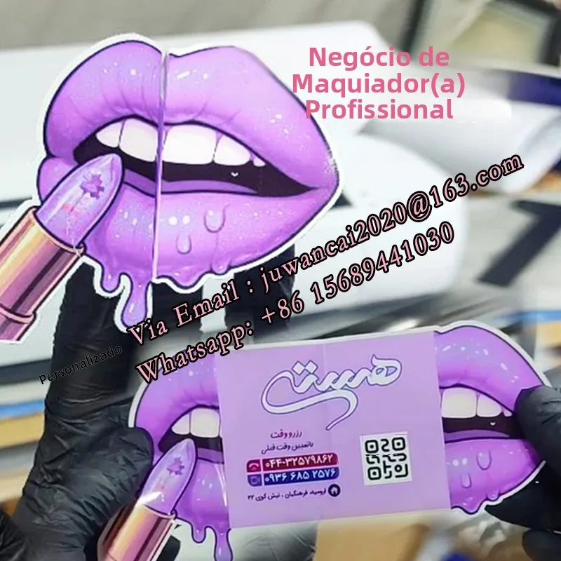 custom-foldable-purple-lip-3d-cards-die-cut-shape-business-cards-with-qr-code-logo-fold-out-design-and-glossy-surface-with-qr