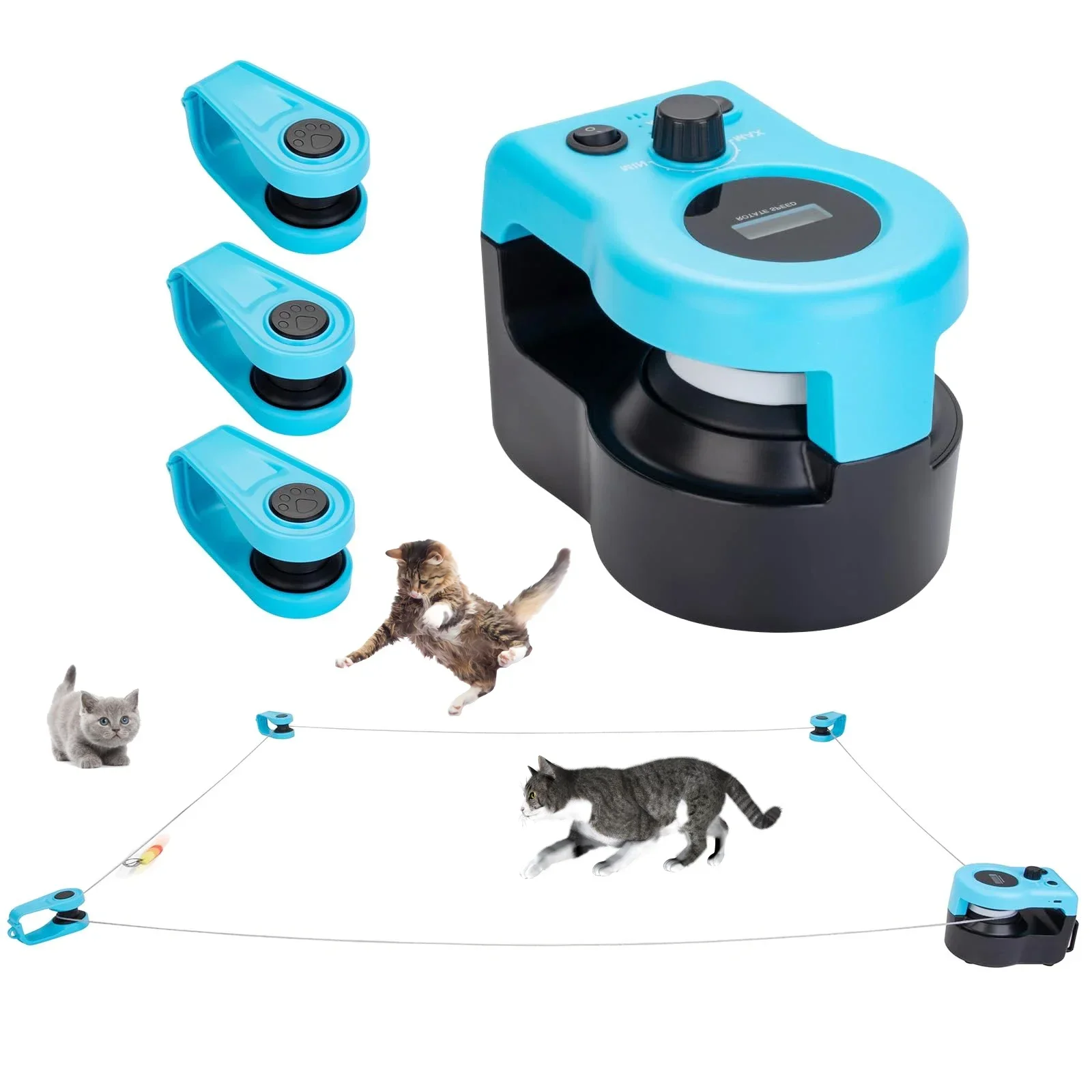 Juguetes para gatos de interior, juguete interactivo para gatos, ejercitador de ruedas, nueva cinta de correr para gatos, juguete de caza simulado de velocidad ajustable para interiores