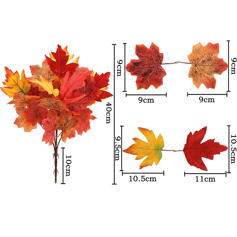 39cm künstliche Ahornblätter Zweig Herbst themen orientierte Pflanzen im Freien Seiden baum blatt für Hausgarten Halloween Ernte Festival Dekor – Detail 8