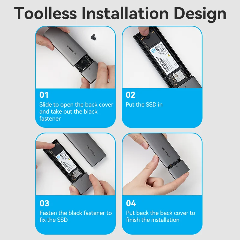 Vention M.2 NVMe SSD Enclosure NVMe SATA to USB 3.1 Gen2 C 10Gbps SSD Adapter Support Phone Tablet PC USAP NVMe M2 SSD Case