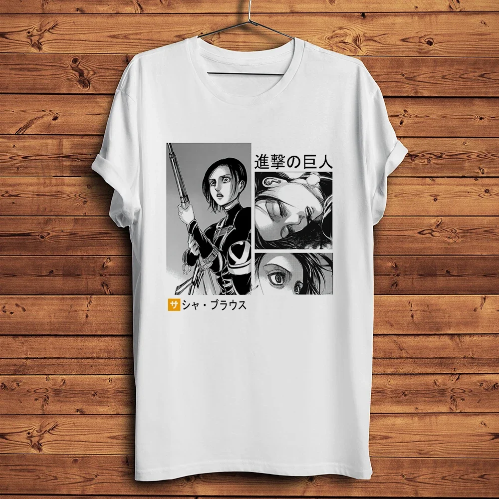 aot-manga-sasha-levi-ackerman-hanji-zoe-armin-arlert-engracado-titan-anime-camiseta-homem-branco-casual-tshirt-unissex-streetwear-t