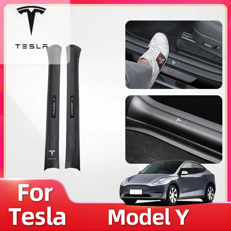 

Car Sticker For Tesla Model Y 2020-2025 Threshold Strip Dedicated Built-in Welcome Pedal Threshold Strip Interior Modification W