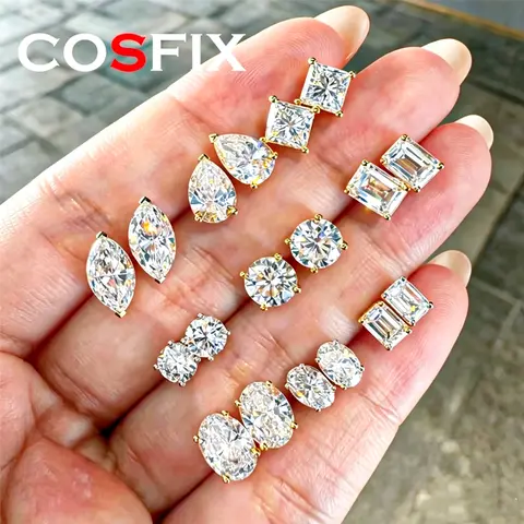 Luxury Pear/PrincessWomen's Moissanite Earring 925 Silver Moissanite Stud Earring For Women Super White Women Moissanite Earring