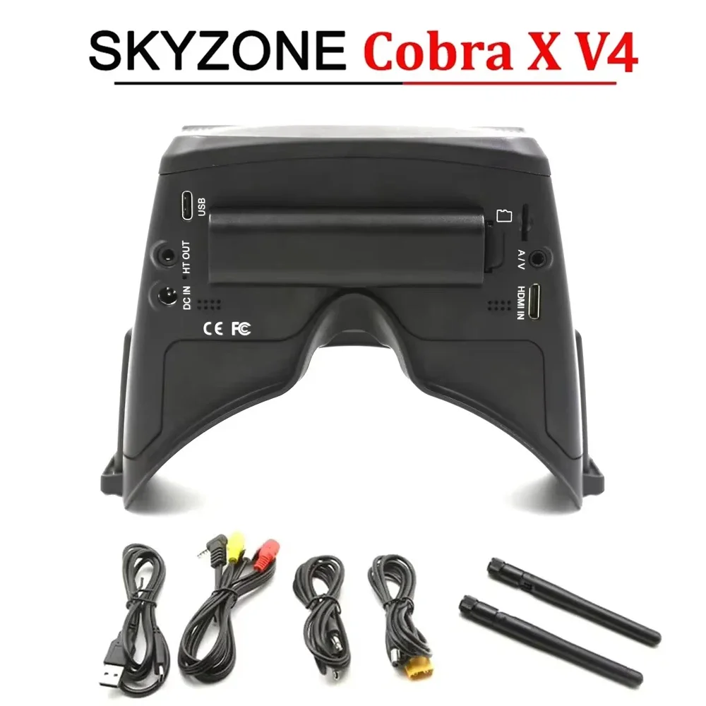 SKYZONE Cobra X V4 FPV Goggles - 5.8GHz 48CH Steadyview Receiver with 1280x720 DVR, Head Tracker for RC Drones