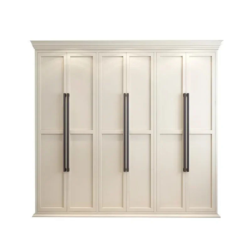 American rural all-solid wood wardrobe, five or six home bedrooms, light luxury, modern simple bedroom