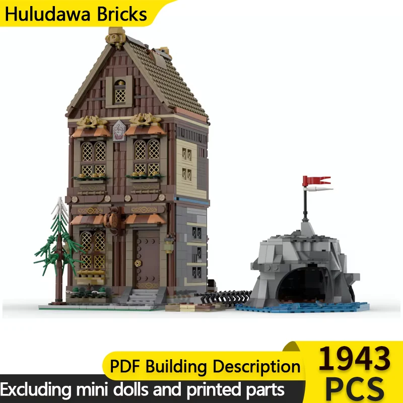 Medieval Street View Model MOC Building Bricks Viking Tool Weapon Shop Modular Technolog Gift Holiday Assemble Children Toy Suit