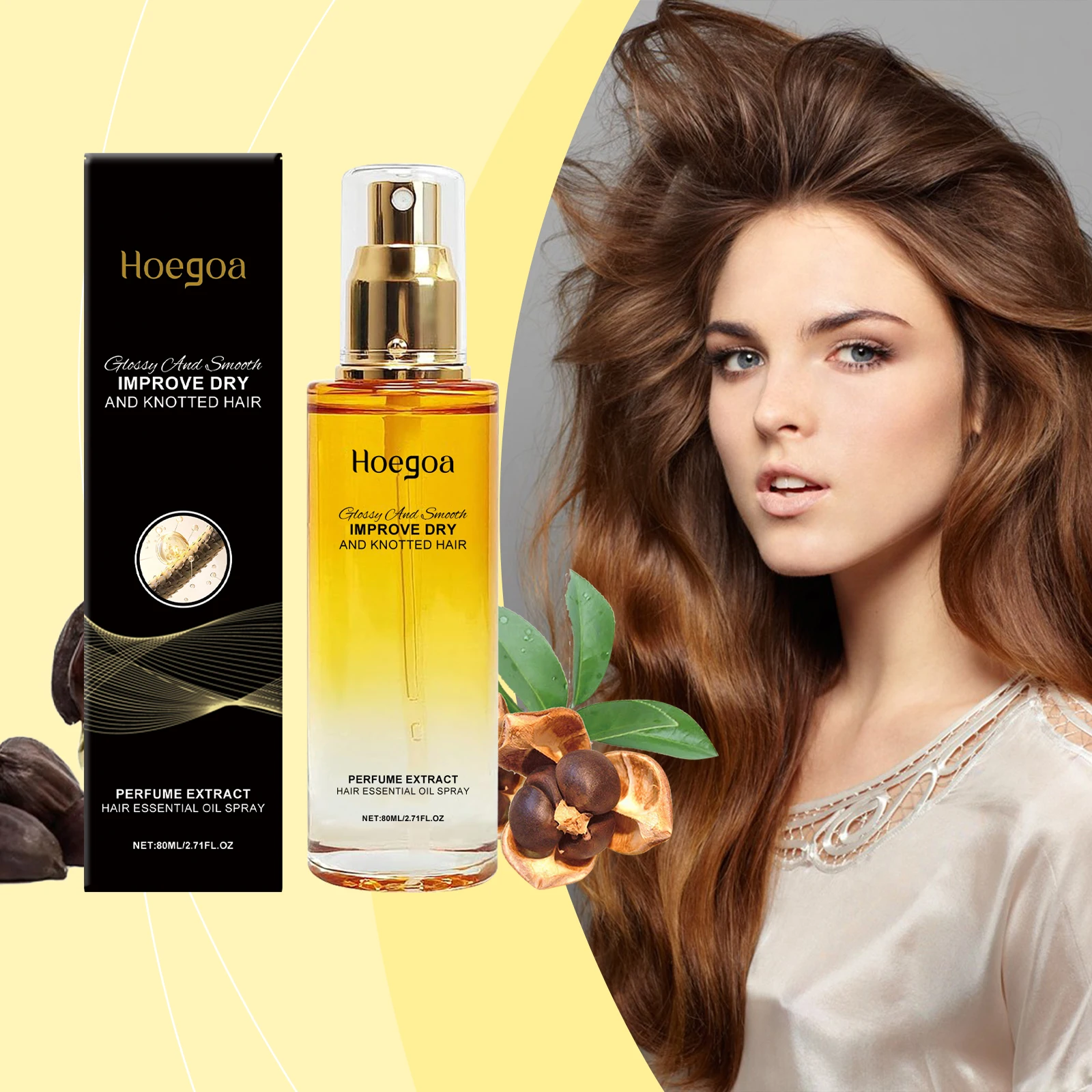 Hair Care Formulation - Óleo Nutritivo para Cabelos Hoegoa, Leve
