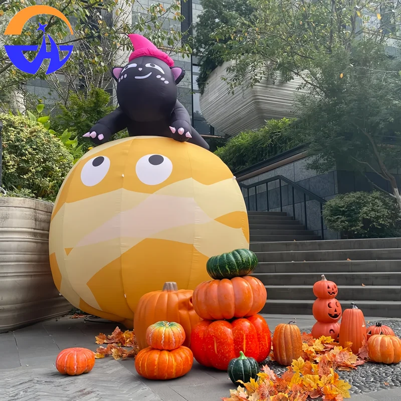 

Halloween inflatable scary luminous pumpkin air model - hanging decorative props for holiday parties