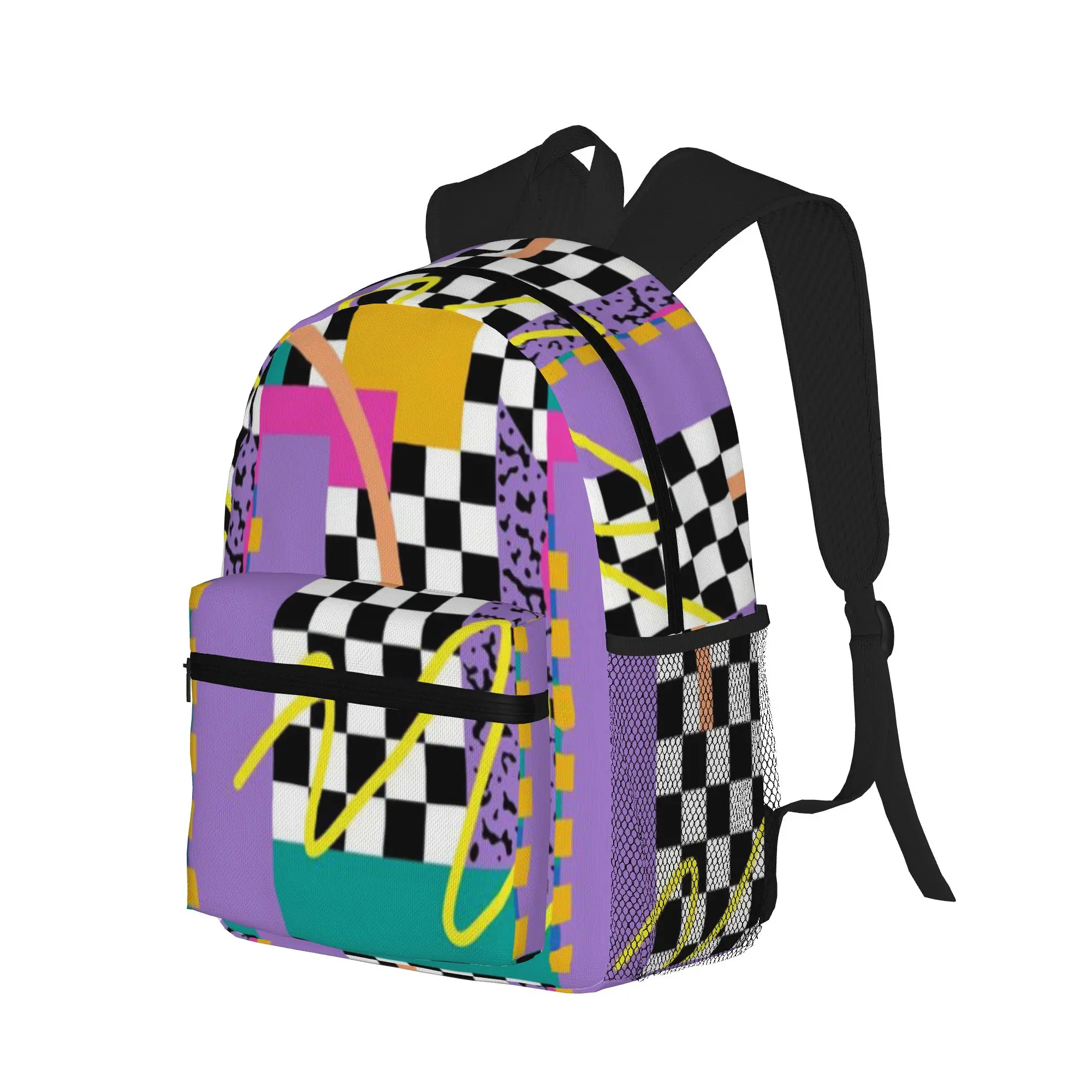 Memphis Pattern 34 - Retro 90s   80s  Casual Backpack for Students and Adults Female bags