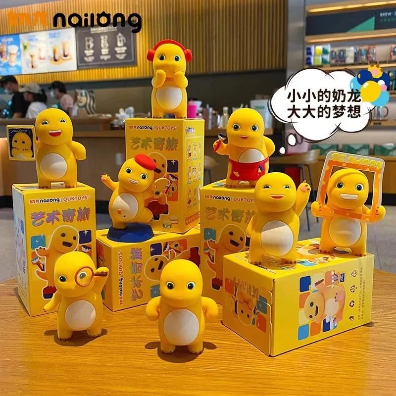 Caja ciega de dragón de leche para niños, figuras de acción de la serie diaria Nailong, colección de decoración de mesa, muñecos de juguete, regalos de cumpleaños