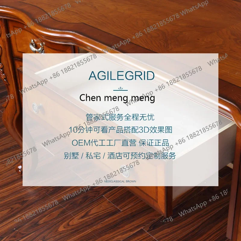 A139 مكتب الكتابة المنزلية الأمريكية الخشب الصلب مكتب أوروبي سطح المكتب مكتب كلاسيكي #5