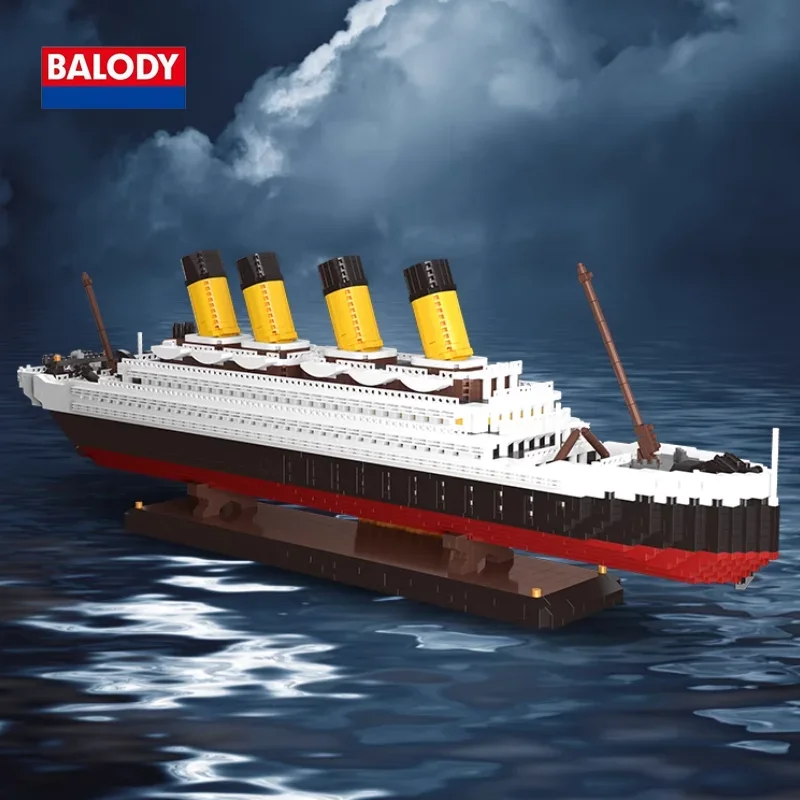 BALODY Emulational Building Blocks Titanic Series Classic History Ship Tabletop Decor Collect Toys Detail Design Christmas Gift