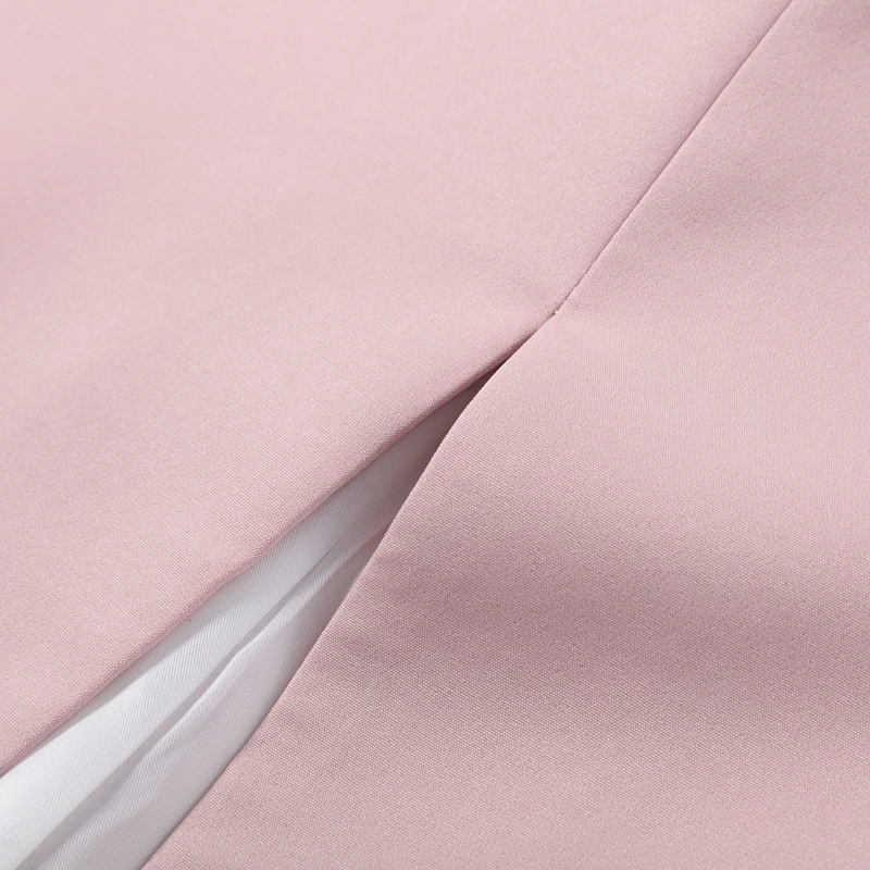 2026 Sommer Stehkragen Einfarbiges Damen-Midikleid Elegantes Einreihiges Kurzarm-Slim-Kleid Modisches Neues Damen-Langes Kleid – Detail 8