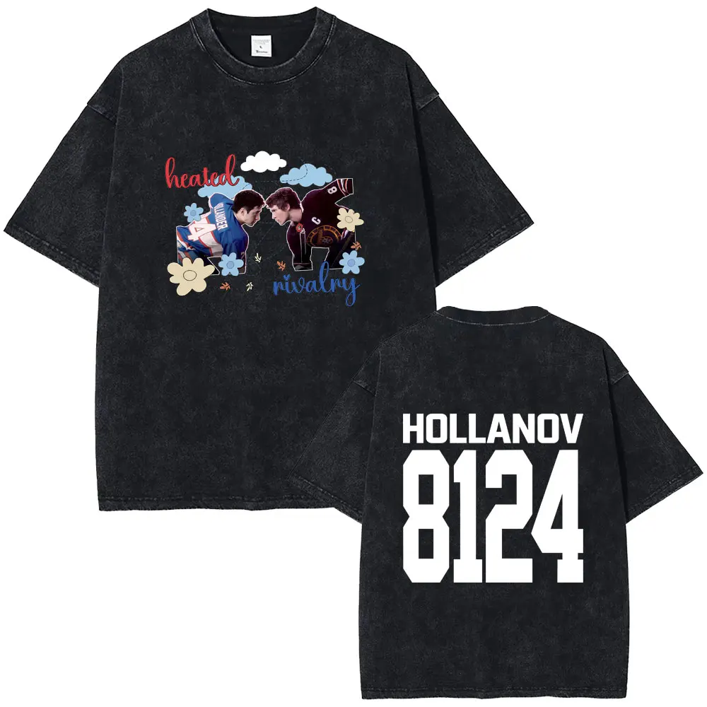 

Vintage Washed T-shirt Heated Rivalry Shane Hollander‌ Ilya Rozanov Hollanov 2481 Graphic Tshirt Men Women Oversized Streetwear