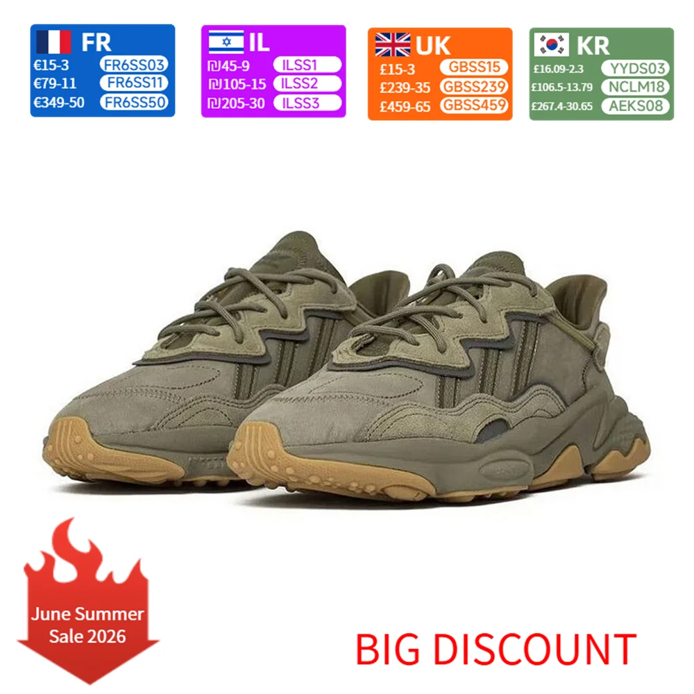 Adidas Originals Ozweego Trace Cargo Mesh TPU Gamuza Low-Top Lifestyle Zapatillas Unisex Verde Oliva EE6461