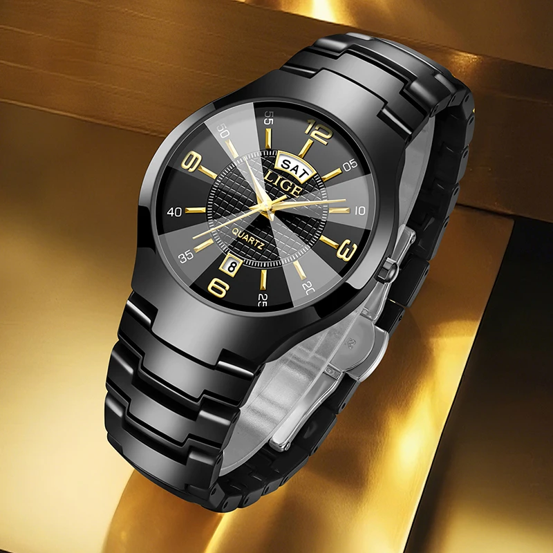 LIGE Quartz Watch For Women Fashion Waterproof Classic Luxury Brand Ladies Watch Stainless Steel Ceramic Watches Reloj Mujer