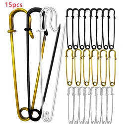 15PCS Large Safety Pin 75mm Blanket Pins Steel Spring Lock Pins Strong Sturdy Bulk Pins for Blankets Skirts DIY Crafts