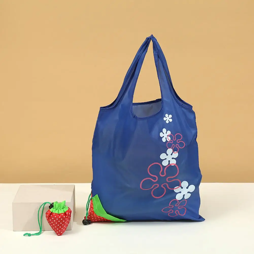 Strawberry Pendant Shopping Bag Foldable Oxford Collapsible Strawberry Grocery Bag Reusable Organizer Bag Handbag Shoulder Bag