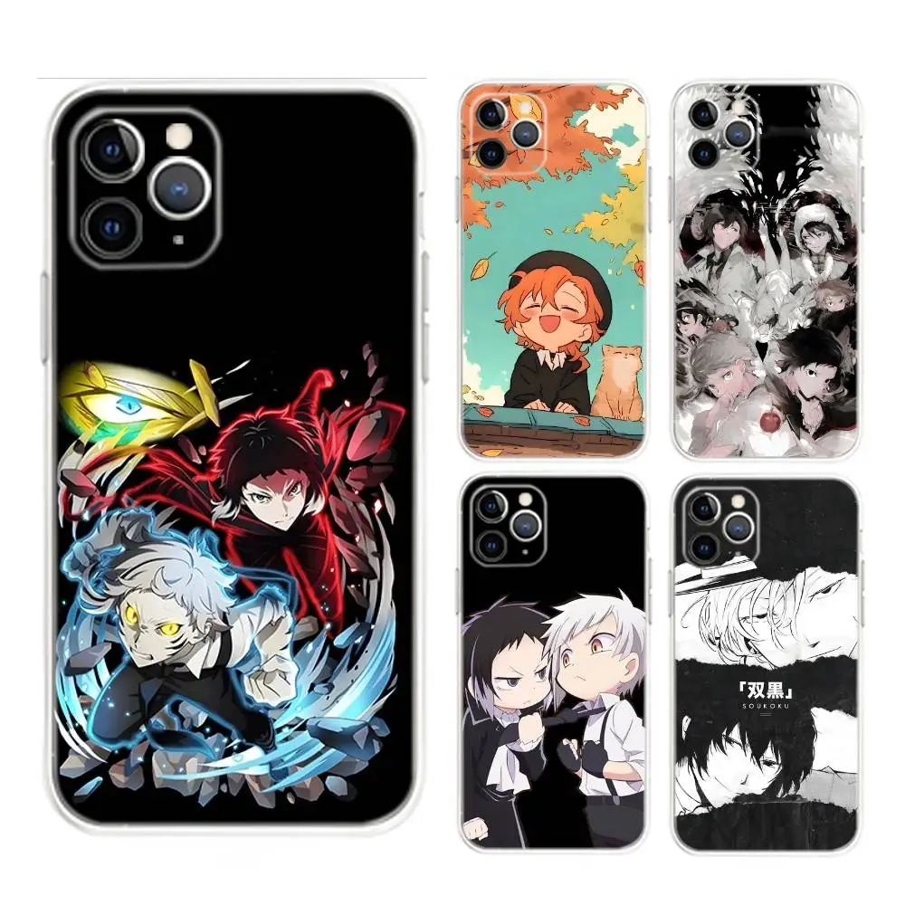 

B-Bungo Stray Dogs Phone Case For iPhone 17,16,15,14,13,12,Mini,11,Pro,Max,Plus,Air,X,XR,XS,8,SE,2020, Transparent Cover