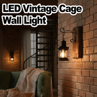 Vintage Industrial Wall Sconce Light Metal Lantern Rustic Lights Cage Fixture Mount Porch Lighting Bar Decorative Sconces Dining