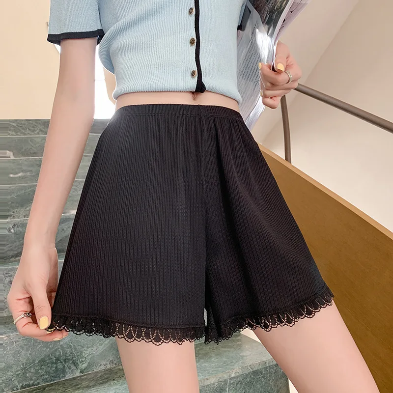 Women Solid Safety Short Pants Under Skirt Anti-exposure Lace JK Lolita Shorts Without Curling Loose Underwear Home Base Shorts image 3