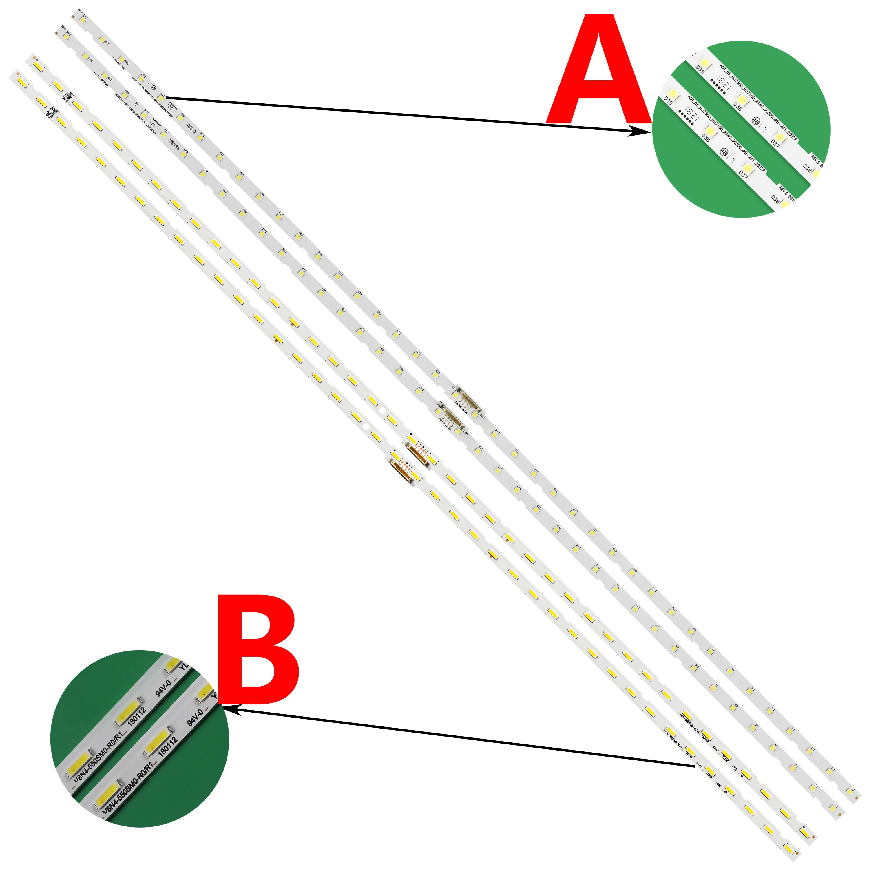 LED Strip 40 LED for UE55NU7300U UN55NU7300 UN55NU7090 HG55NJ678U UE55NU7120 UN55NU6950 UE55NU7445 UE55NU7505U CY-NN055HGLV7H