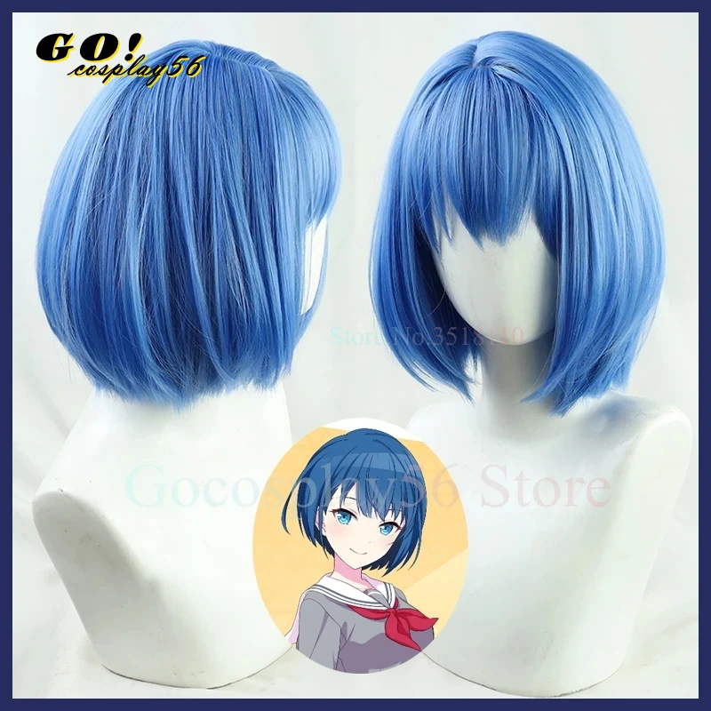 Kiritani Haruka Cosplay Wig Blue Short Straight BOBO Heat Resistant Hairhrk Girls Halloween Role Play Synthetic