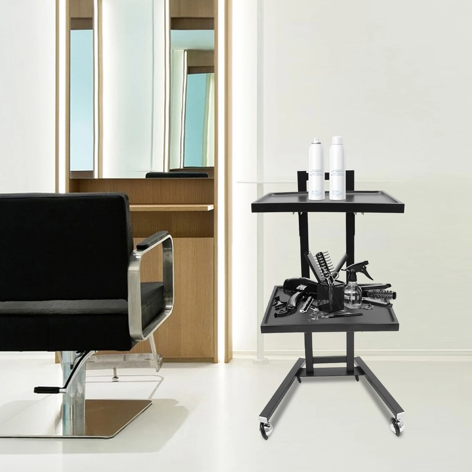 

Multi-Scene Free-Standing Salon Trolley Ideal For Barber/Beauty/Pet Shops Easy Installation&Cloth Cleaning