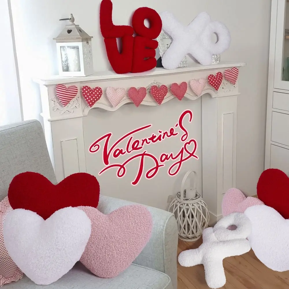 Romantic Valentines LOVE Pillow Elastic Exquisite Letters Throw Pillow Reusable XO Letters Pillow Holiday Festival Decor