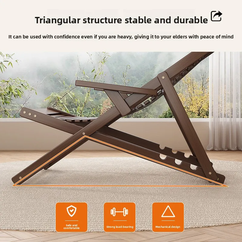 الجملة الحديثة نمط كرسي قابل للطي كرسي للتخييم في الهواء الطلق الشاطئ المنزل المسنين شرفة مكتب قيلولة مصنوعة من الخيزران #2