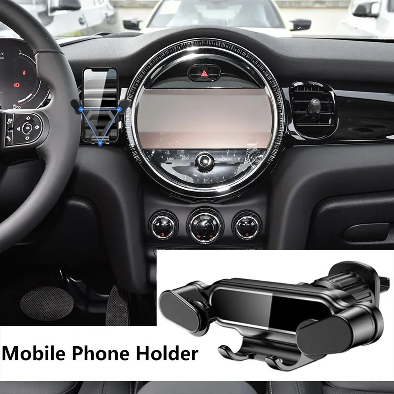 Gravity Car Phone Holder For MINI Cooper S F54 R60 Air Vent Clip Mount Mobile Cell Phone Stand Universal GPS Support Accessories