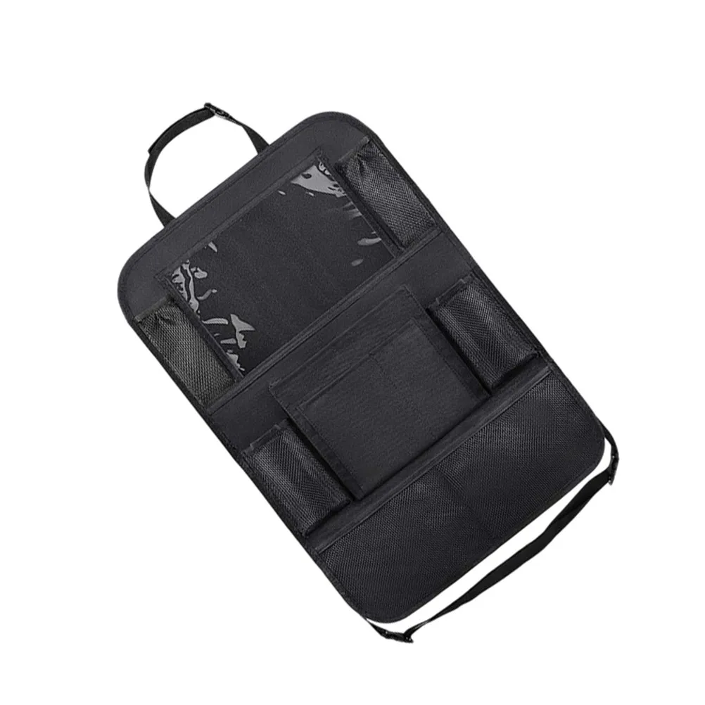Car Backseat Storage Bag Black Multiple Pocket Organizer Phone Books Tablet Mobile Drinks Tissue Car Back Seat Organizer